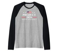 Project 2026 Defend Democracy Protest Sign Fight Oligarchy Raglan Baseball Tee