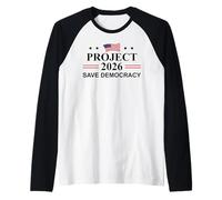 Project 2026 Save Democracy No Kings Protest Fight Oligarchy Raglan Baseball Tee