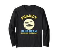 Project Blue Beam Retro UFO Sci-Fi Funny Design Long Sleeve T-Shirt