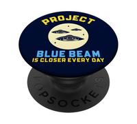 Project Blue Beam Retro UFO Sci-Fi Funny Design PopSockets Adhesive PopGrip