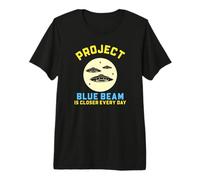 Project Blue Beam Retro UFO Sci-Fi Funny Design Premium T-Shirt