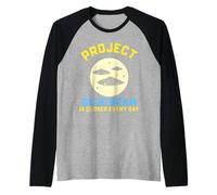 Project Blue Beam Retro UFO Sci-Fi Funny Design Raglan Baseball Tee