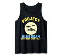 Project Blue Beam Retro UFO Sci-Fi Funny Design Tank Top