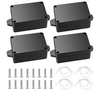 Project Box, 4pcs Junction Boxes, IP65 Waterproof Electrical Boxes, ABS Plastic Dustproof Electrical Project Case Power Junction Boxes with Fixed Ear for Outdoor Electronics - 3.3x2.3x1.37