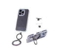 project-cb Phone Lanyard Metal Tether Tab, Magnetic Phone Stand, Strap Patch, Phone Key Ring Holder (Black-M)