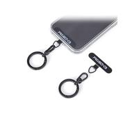 project-cb Phone Lanyard Metal Tether Tab, Phone Stand, Strap Patch, Phone Key Ring Holder (Black)