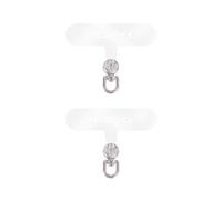 project-cb Phone Tether Tab 2,Clear Tab for Lanyard,Universal Stra Patch Without Adhesive,Lanyard Replacement Part for Cell Phone (Clear-Silver)