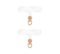 project-cb Phone Tether Tab 2,Clear Tab for Lanyard,Universal Stra Patch Without Adhesive,Lanyard Replacement Part for Cell Phone (Clear-Gold)
