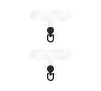project-cb Phone Tether Tab 2,Clear Tab for Lanyard,Universal Stra Patch Without Adhesive,Lanyard Replacement Part for Cell Phone (Clear-Black)