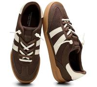 Project Cloud 100% Genuine Leather Casual Sneakers for Women - Memory Foam Insoles - Womens Shoes & Lightweight Women's Fashion Sneakers - Slip On Shoes for Women Footwear (Verdy), Dark Brown, 8 UK