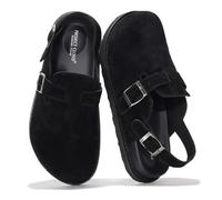 Project Cloud 100% Genuine Leather Clogs for Women - Backstrap Women's Mules & Clogs with Memory Foam Insole - Lightweight, Trendy Womens Mules - Comfortable Slip On Shoes (Cassey), Black, 4 UK