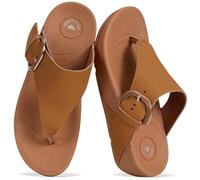 Project Cloud 100% Genuine Leather Flat Sandals for Women 2026 Comfortable Beach Essentials Womens Sandals Memory Foam Vacation Essentials Slides for Women Footwear (ARLEE BUCKLE), Tan Leather, 4 UK
