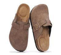 Project Cloud 100% Genuine Leather Footbed Clogs for Women - Memory Foam Arch Support Slippers for Women - Trendy Slip-ons Women's Mules & Clogs Sandals, Brown Sugar Leather, 6 UK Wide
