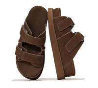 Project Cloud 100% Genuine Leather Sandals For Women - Platform Sandals Memory Foam Insole Non Slip Womens Sandals with adjustable straps - Wedge Sandals for Women 2026 (Silverstar), Mocha Suede, 9 UK