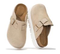 Project Cloud Chunky Kids Clogs - 100% Genuine Leather Clogs for Kids with Cork Footbed & Arch Support - Non-Slip Mules & Sandals for Girls Footwear (Little BentonChunky)