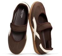 Project Cloud Comfortable Womens Shoes - Casual Trendy Mary Jane Shoes Women with Memory Foam - Lightweight & Non-Slip Fashion Sneakers for Women 2026 (Spring), Choco Brown, 2.5 UK