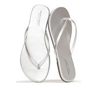 Project Cloud Flip Flops for Women Footwear- Lightweight and Memory Foam Insole Sandals for Women 2026 - Durable Non-Slip Beach Essentials Flats for Women Sandals (Foundations), Silver Metallic, 9 UK