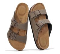 Project Cloud Genuine Leather Flat Sandals Women 2025 Beach Essentials Womens Sandals Memory Foam Vacation Essentials Slides for Women Footwear (Venita), Stone Leather, 6 UK