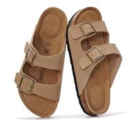 Project Cloud Genuine Leather Flat Sandals Women 2025 Beach Essentials Womens Sandals Memory Foam Vacation Essentials Slides for Women Footwear (Venita), Chestnut, 5.5 UK Wide