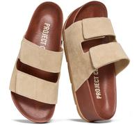 Project Cloud Genuine Leather Platform Sandals Women Footwear - Beach Summer Wedges with Comfortable Memory Foam Insole - Non Slip & Lightweight Wedge Sandals for Women 2025, Sand, 7 UK