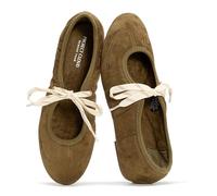 Project Cloud Genuine Leather Sandals for Women - Fashion Flat Womens Sandals with Memory Foam Insole Slides Sandals Women Footwear - Mules Women's Sandals (Emilee), Olive, 4.5 UK