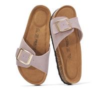 Project Cloud Genuine Leather Sandals Women Dressy Summer Beach Essentials - Flip Flops & Slides with Memory Foam Insole Womens Sandals Comfortable Footwear, Blush Suede, 6 UK