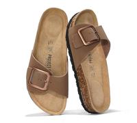 Project Cloud Genuine Leather Sandals Women Dressy Summer Beach Essentials - Flip Flops & Slides with Memory Foam Insole Womens Sandals Comfortable Footwear, Tan, 8 UK