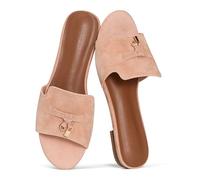 Project Cloud Genuine Leather Summer Sandals for Women 2025 - Memory Foam Slingback Womens Sandals Comfortable and Non Slip Beach Slides (Cannes), Cherry Blossom, 5 UK