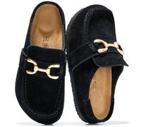 Project Cloud Genuine Leather Womens Shoes - Lightweight Loafers for Women with Memory Foam and Leather Insole, Black Suede, 4.5 UK