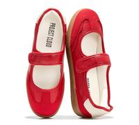 Project Cloud Genuine Leather Womens Shoes - Lightweight Loafers for Women with Memory Foam and Leather Insole, Red, 3 UK