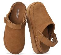 Project Cloud Genuine Suede Clogs for Women - Memory Foam Womens Clogs & Mules with Adjustable Straps - Lightweight Platform Shoes Non-Slip Slides (Goldstar, CHSTNUT, 7.5) Chestnut