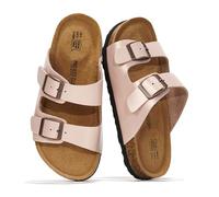 Project Cloud Kids Sandals 100% Genuine Leather Natural Cork Footbed Non-Slip Slides for Kids Lightweight Sandals for Boys and Girls Water Resistant for Girls and Boys, Pink, 31.5 EU