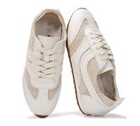 Project Cloud Leather Barefoot Shoes Women - Memory Foam Lace-Up Womens Sneakers - Lightweight & Non Slip Womens Shoes Casual - All-Day Women's Fashion Sneakers for 2025 (Monica), Natural Raffia, 6 UK