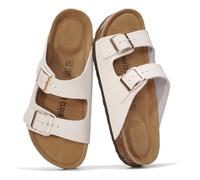 Project Cloud - Leather Flat Sandals, Women's Beach Essentials - Memory Foam Slides, Marble Leather, 5 UK