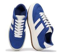 Project Cloud Leather Sneakers for Women - Lace Up Casual Womens Shoes with Memory Foam & Rubber Sole - Trendy Street Wear Shoes Women Footwear Sneakers (Nita), Blue, 9 UK