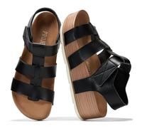 Project Cloud Platform Sandals Women - Strappy Wedges with Comfortable Plush & Soft Insole - Lightweight & Non Slip Platform Sandals for Women 2026, Phased - Black, 7 UK