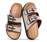 Project Cloud Platform Summer Sandals for Women 2026 - Comfortable and Adjustable Straps Summer Slides - Non-Slip Casual Womens Sandals, Sharl 1 - Chocolate Raffia, 7 UK