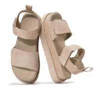 Project Cloud Sandals Women - Memory Foam Flip Flops for Women - Vegan Leather Summer Sandals - Lightweight Slip On Beach Essentials Slides (Bronzestar), Wheat Suede, 4 UK