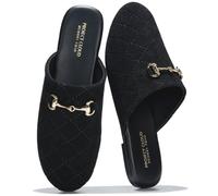 Project Cloud Slippers for Women - Memory Foam Support and Trendy Slip-ons Women's Slipper (CASSIDY), Black Suede, 4.5 UK