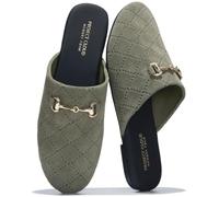 Project Cloud Slippers for Women - Memory Foam Support and Trendy Slip-ons Women's Slipper (CASSIDY), Sage Suede, 4.5 UK