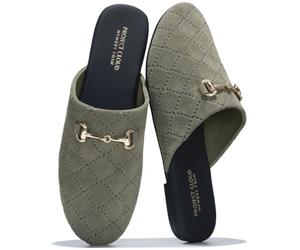 Project Cloud Slippers for Women - Memory Foam Support and Trendy Slip-ons Women's Slipper (CASSIDY), Sage Suede, 7 UK
