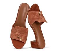 Project Cloud Wedge Platform Sandals For Women 2025 - Memory Foam Insole & Cork Footbed Platform Heel Slides for Women Footwear - Beach Essential Womens Sandals (Monaco), Mocha Suede, 4.5 UK
