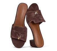 Project Cloud Wedge Platform Sandals For Women 2025 - Memory Foam Insole & Cork Footbed Platform Heel Slides for Women Footwear - Beach Essential Womens Sandals (Monaco), Espresso Suede, 9 UK