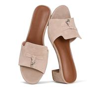 Project Cloud Wedge Platform Sandals For Women 2025 - Memory Foam Insole & Cork Footbed Platform Heel Slides for Women Footwear - Beach Essential Womens Sandals (Monaco), Latte Suede, 8 UK