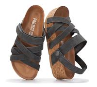 Project Cloud Women’s Genuine Suede Footbed Clogs for Women - Memory Foam Arch Support Clog Slippers for Women - Trendy Slip-ons Women's Mules & Clogs Sandals (Pacifica), Charcoal Suede, 7 UK