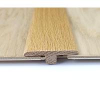 Project DIY® Solid Oak T-Profile Threshold Bar | 50x15mm Oak Transition Profile for Flooring | Covers Expansion Gaps | 0.9m Length | Height Adjustable 14mm-18mm (Lacquered)