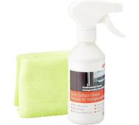 Project DIY® Unika Non-Aerosol Gloss Surface Cleaner with Microfibre Cloth - 250ml | Streak-Free Shine for Gloss Kitchens, Worktops & Cabinets | Removes Grease, Fingerprints & Smudges