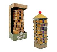 Project Genius Chinese Pagoda Brain Teaser - Solid Wood Logic Puzzle with Colour Ball Sorting - Challenging Brain Game for Adults & Teens - Educational Puzzle Gift Inspired by Ancient China
