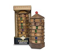 Project Genius Chinese Pagoda Brain Teaser - Solid Wood Logic Puzzle with Colour Ball Sorting - Challenging Brain Game for Adults & Teens - Educational Puzzle Gift Inspired by Ancient China