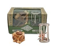 Project Genius Compass and Star Brain Teaser Puzzle, Wooden